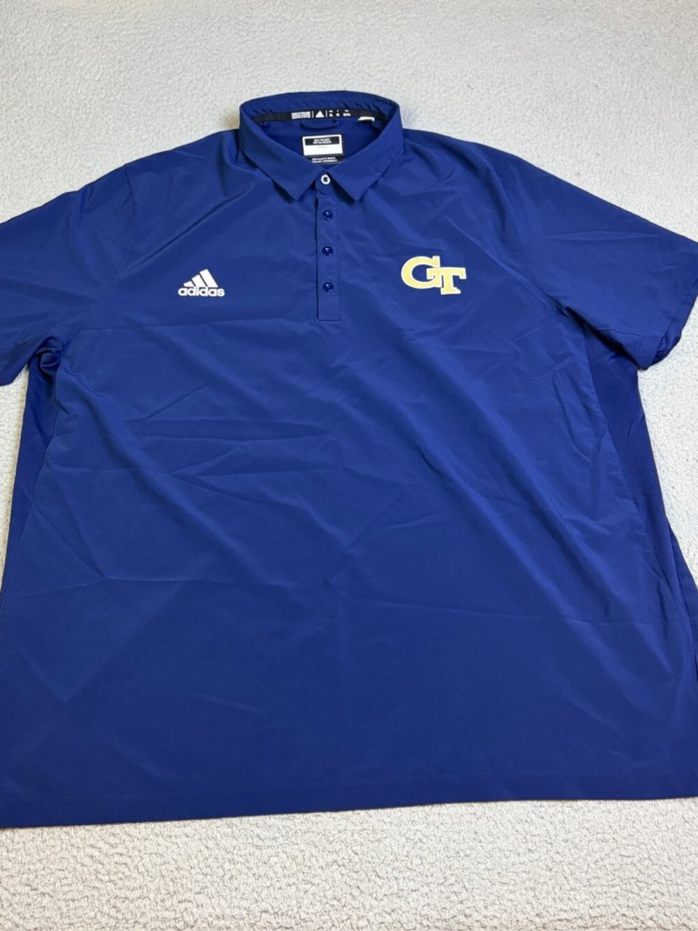 Georgia Tech Adidas Polo Mens Size 3XL Blue Team Player Issued Relaxed College